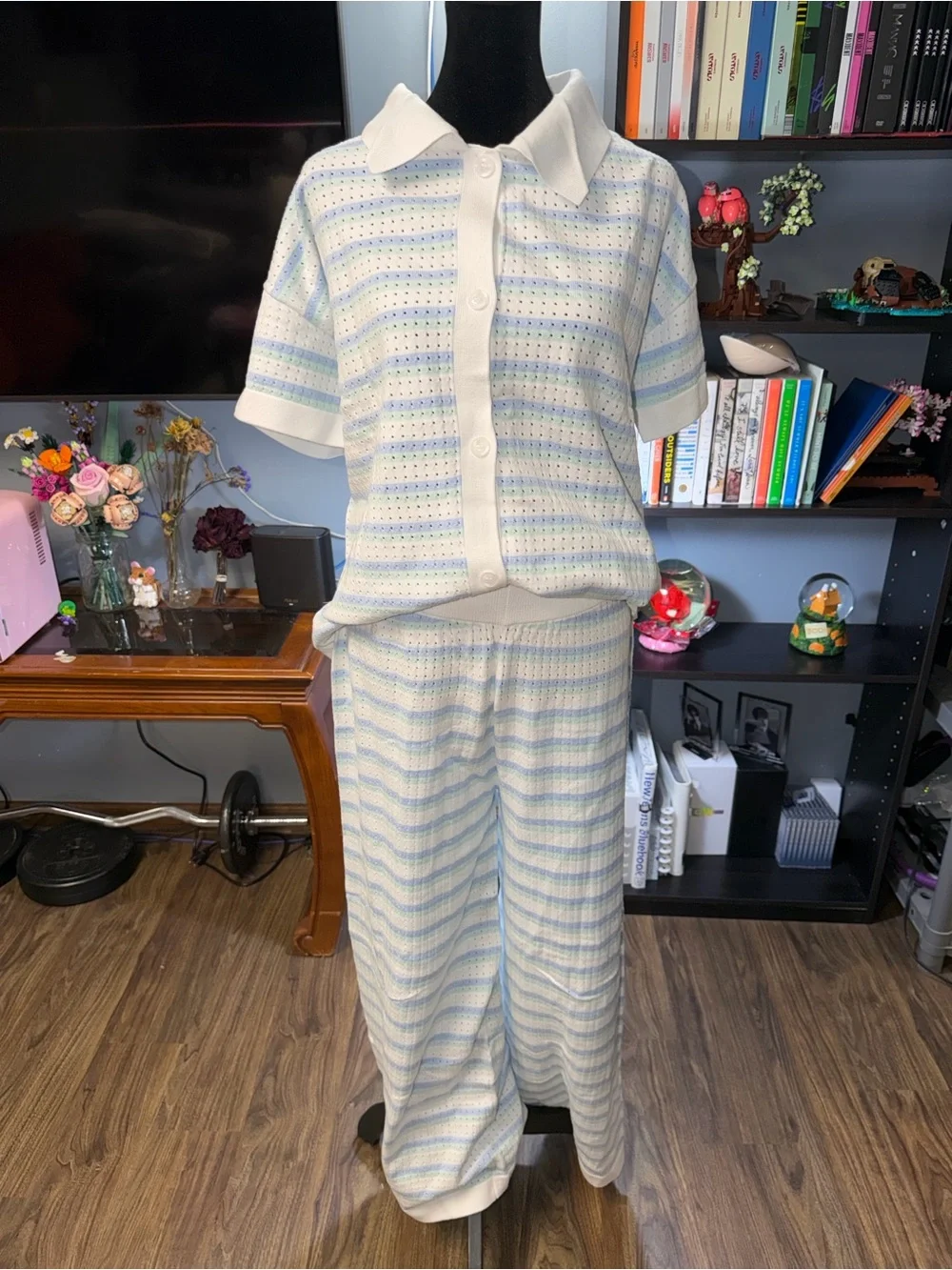 Pastel Striped Short-Sleeve Set/NWOT
